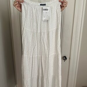 Brandy Melville White Floral Maxi Skirt